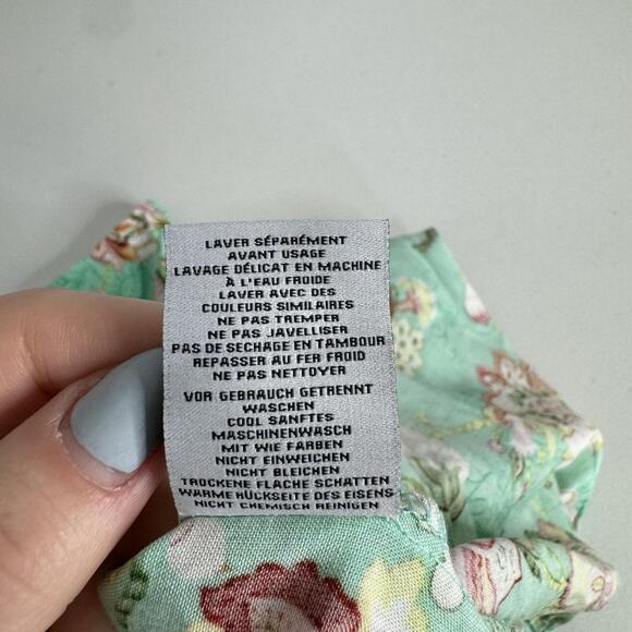 Sunday Mi Amor Anthropologie Dress Womens Small Green Floral Maxi Tiered Cottage - Picture 16 of 16